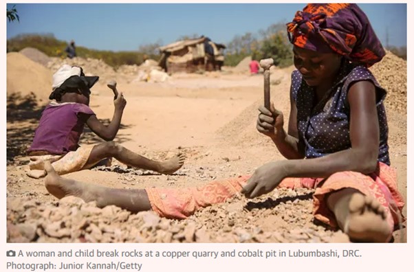 Poor nations gather cobalt by hand