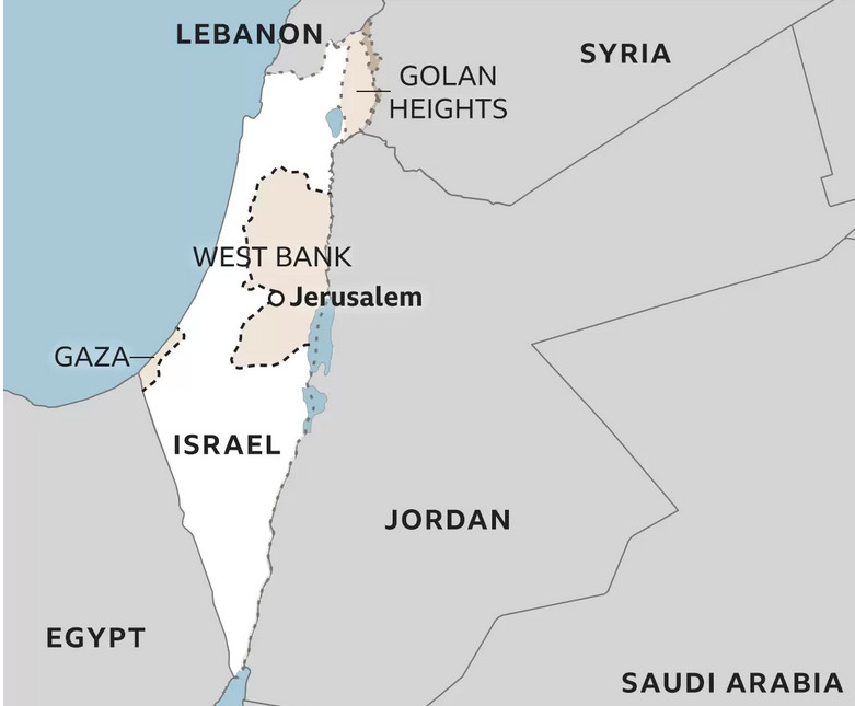 Map of Israel today