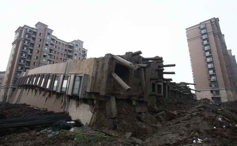 collapsed apartment