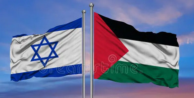 Palestine and Israeli Flags